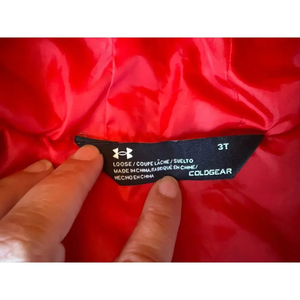 Under Armour Storm ColdGear Puffer Jacket Toddler Size 3T Gray Warm Winter Cozy
